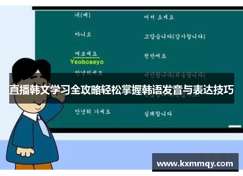 直播韩文学习全攻略轻松掌握韩语发音与表达技巧